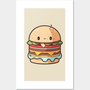 Funny Double Cheese Burger Posters and Art